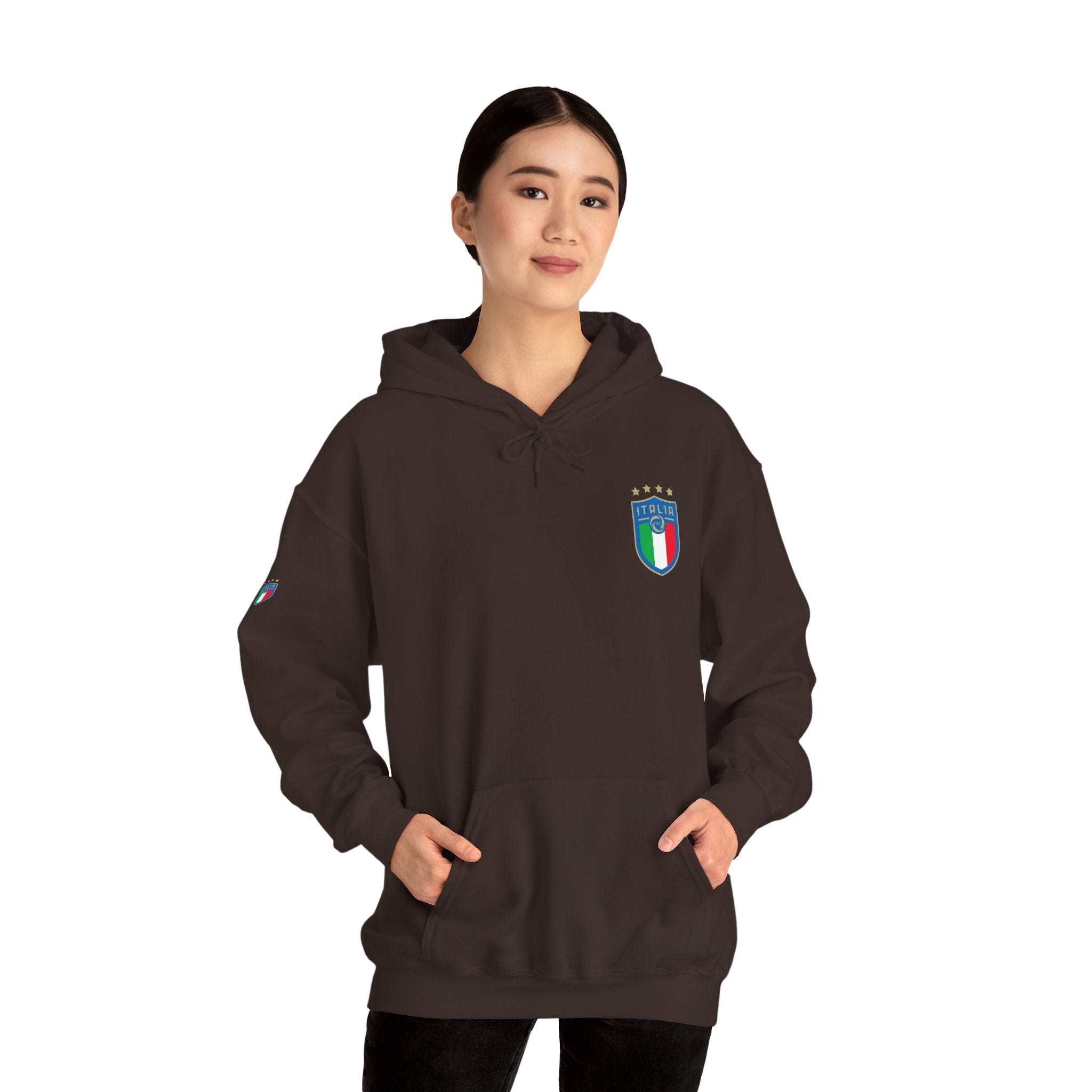 Italia Crest Hoodie Italian Flag Soccer Pullover - Etna Gift