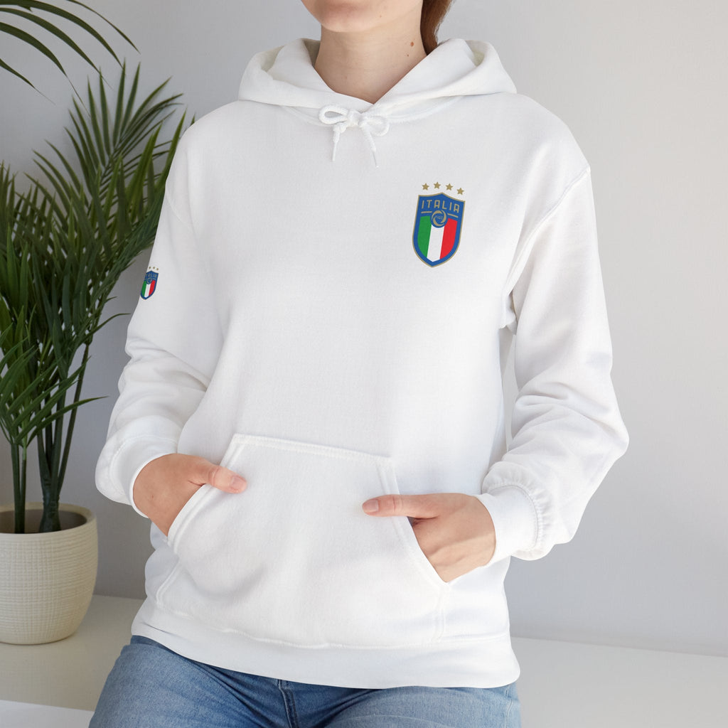 Italia Crest Hoodie Italian Flag Soccer Pullover - Etna Gift