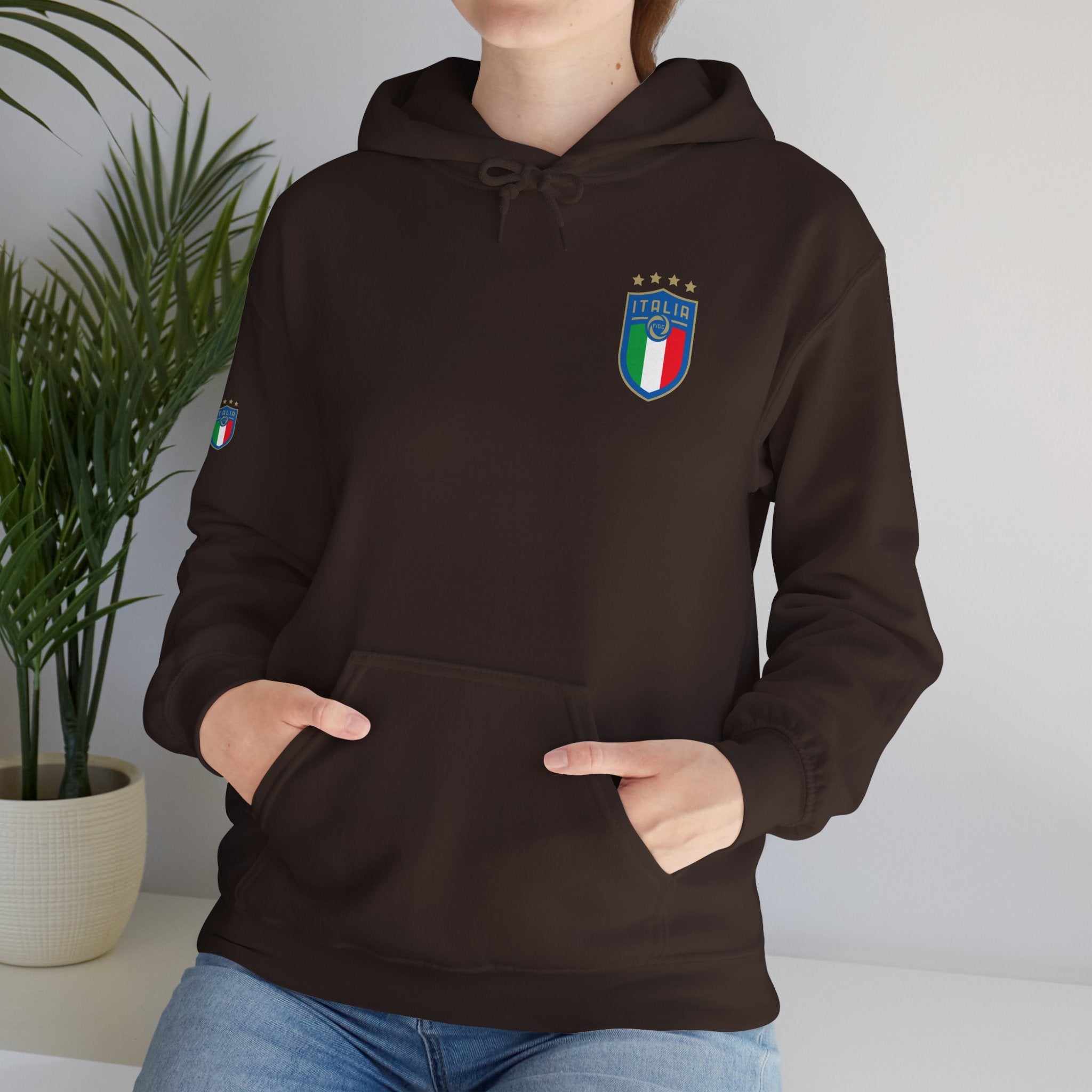 Italia Crest Hoodie Italian Flag Soccer Pullover - Etna Gift