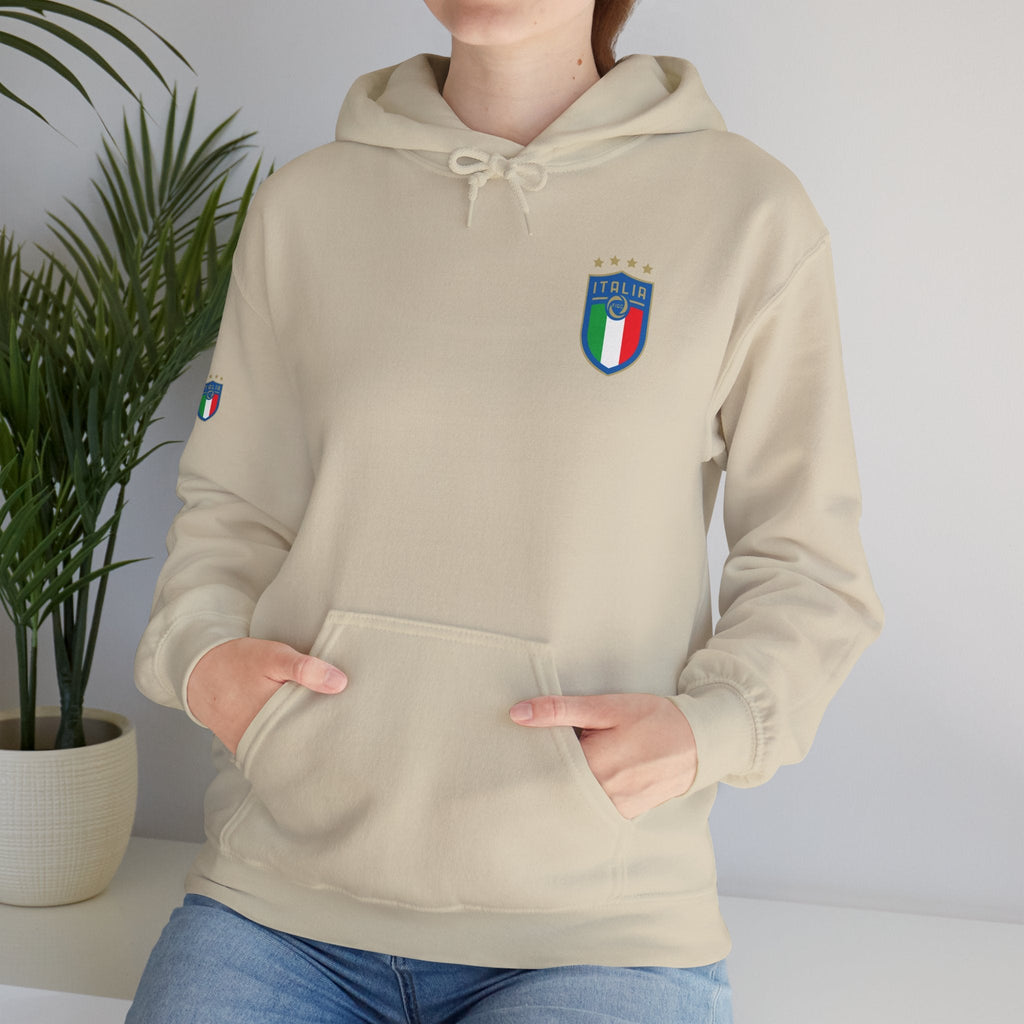Italia Crest Hoodie Italian Flag Soccer Pullover - Etna Gift