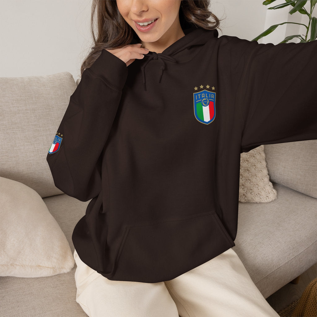 Italia Crest Hoodie Italian Flag Soccer Pullover - Etna Gift