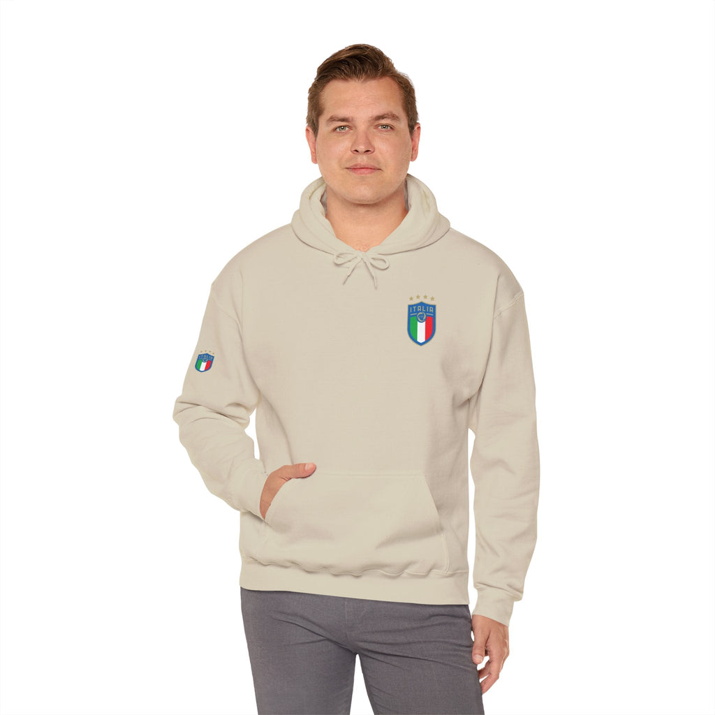 Italia Crest Hoodie Italian Flag Soccer Pullover - Etna Gift