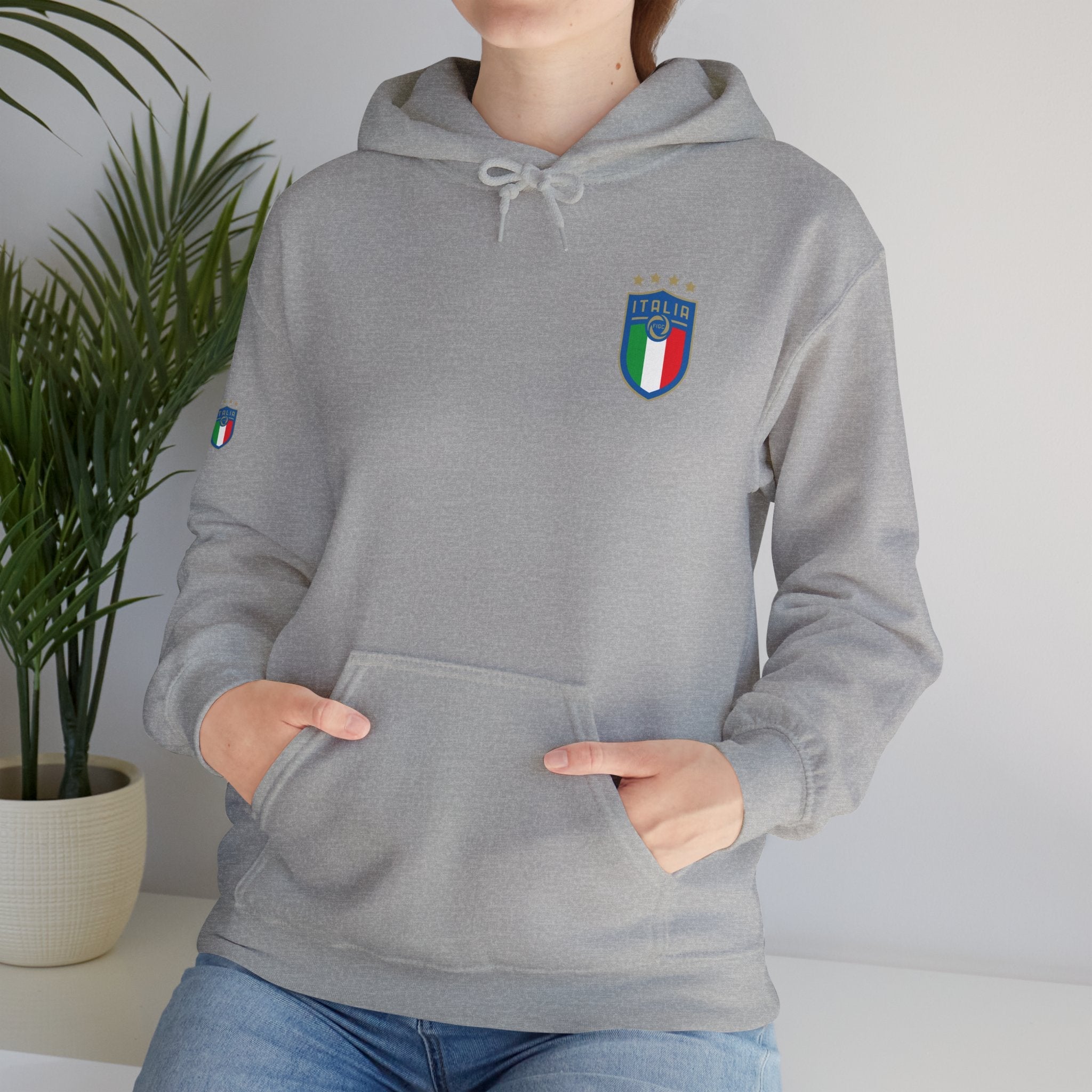 Italia Crest Hoodie Italian Flag Soccer Pullover - Etna Gift
