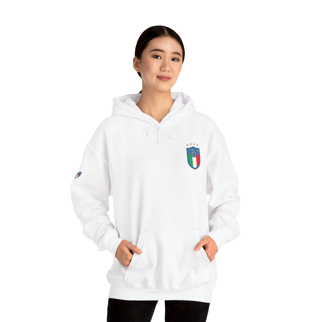 Italia Crest Hoodie Italian Flag Soccer Pullover - Etna Gift
