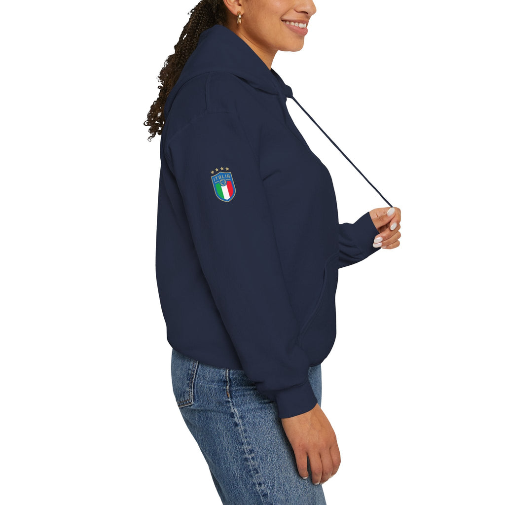 Italia Crest Hoodie Italian Flag Soccer Pullover - Etna Gift