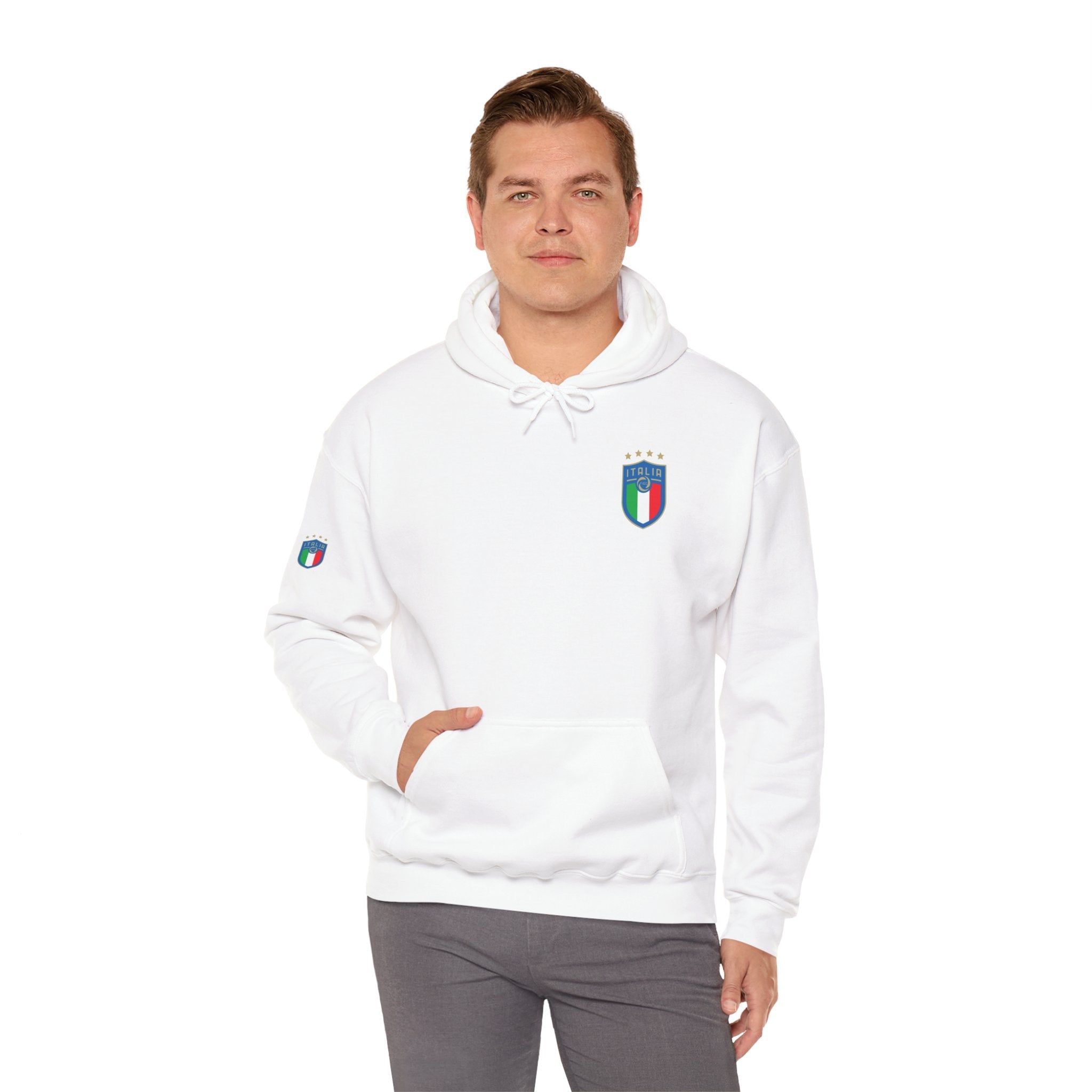 Italia Crest Hoodie Italian Flag Soccer Pullover - Etna Gift