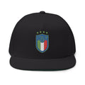 Italy Crest Embroidered Flat Bill Cap - Etna Gift