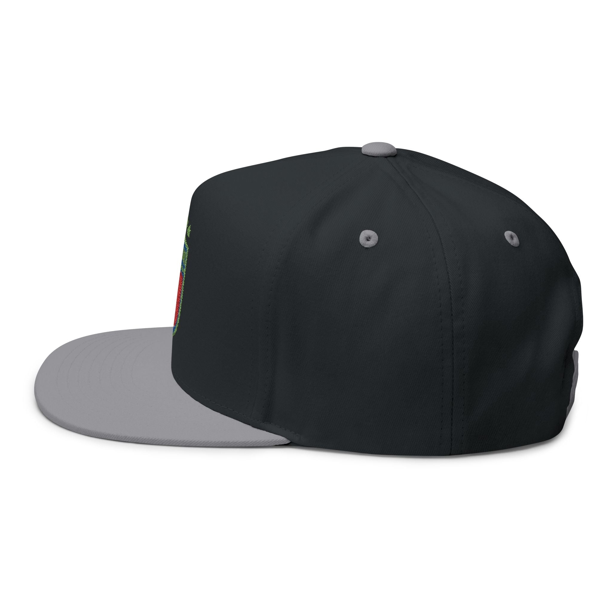 Italy Crest Embroidered Flat Bill Cap - Etna Gift
