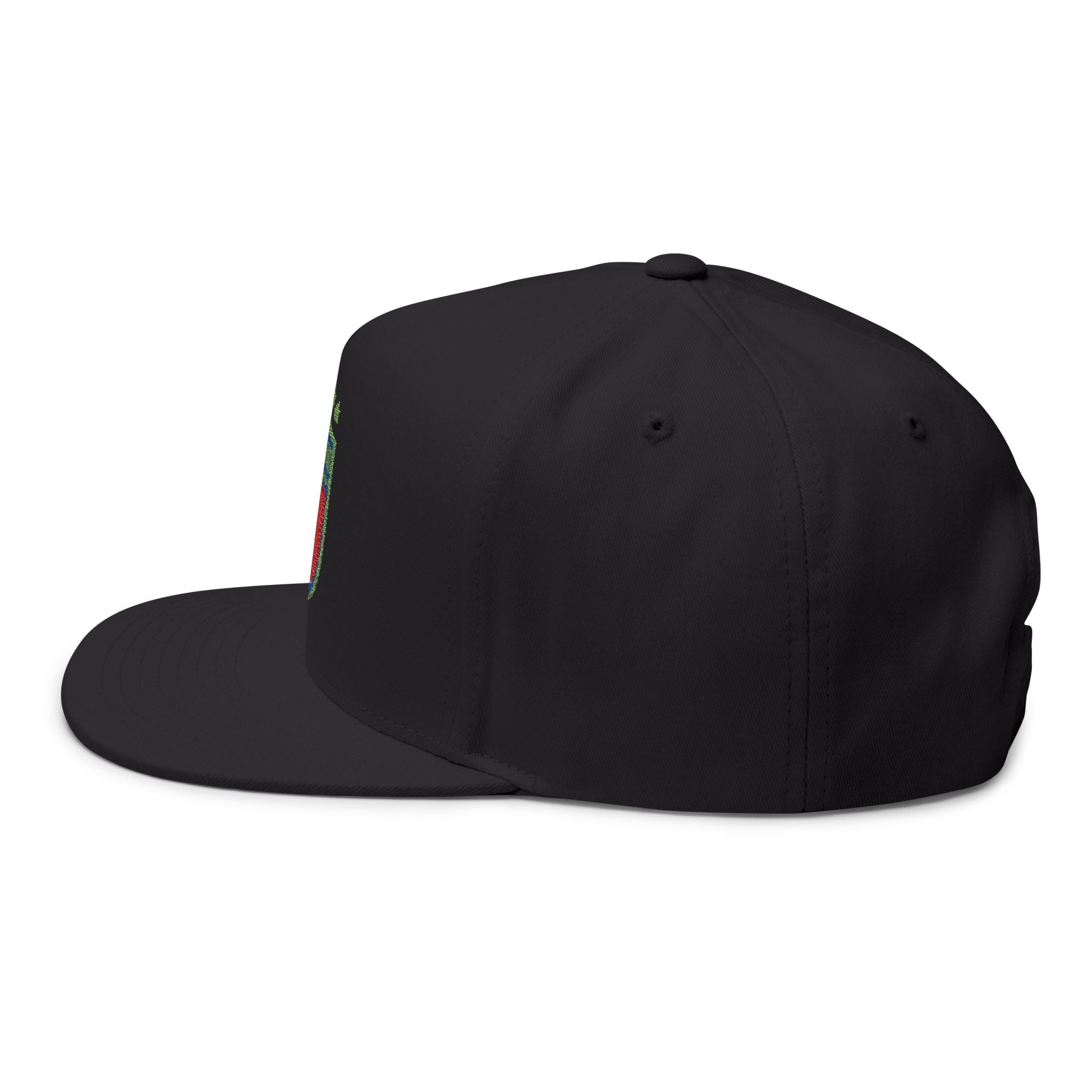 Italy Crest Embroidered Flat Bill Cap - Etna Gift