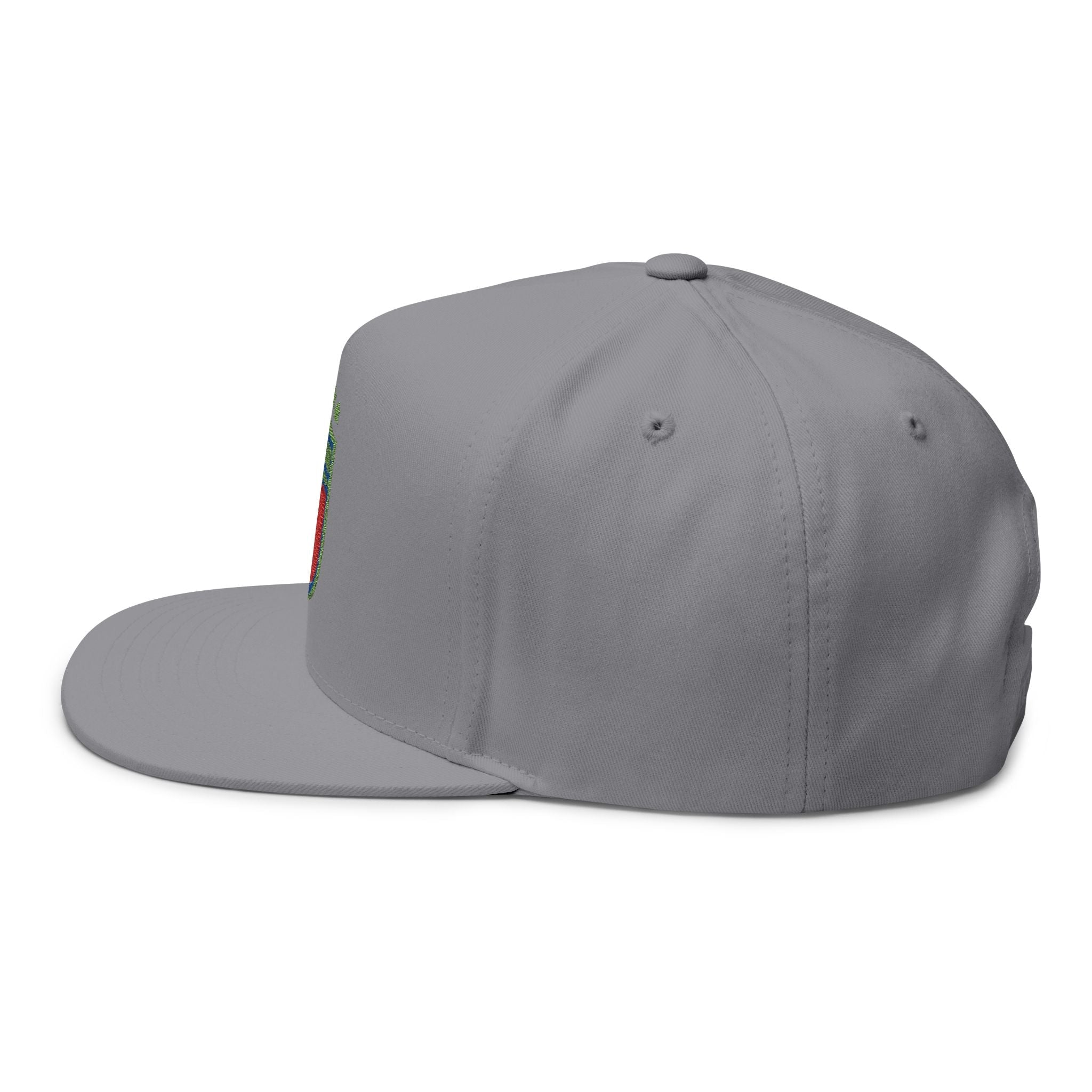 Italy Crest Embroidered Flat Bill Cap - Etna Gift