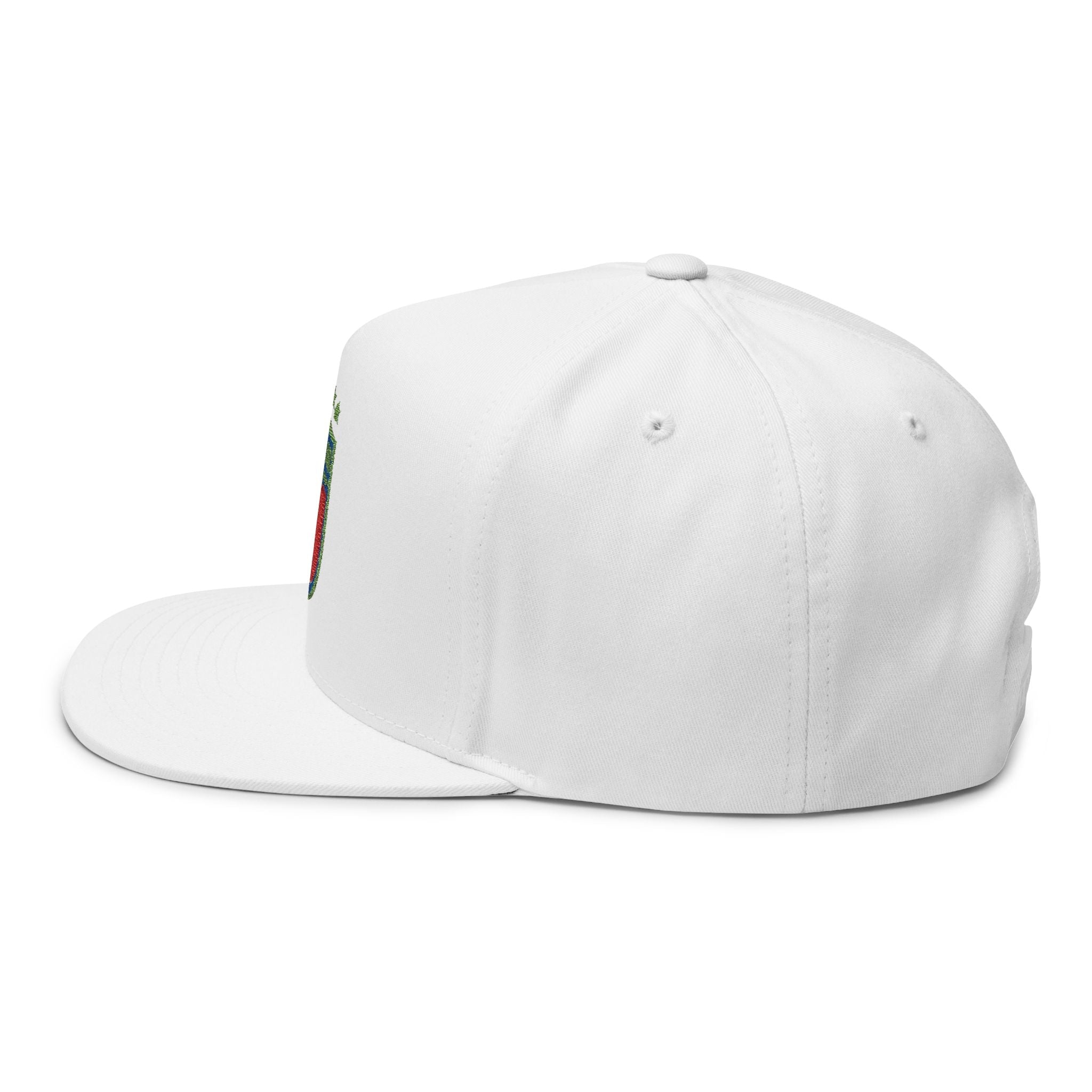 Italy Crest Embroidered Flat Bill Cap - Etna Gift