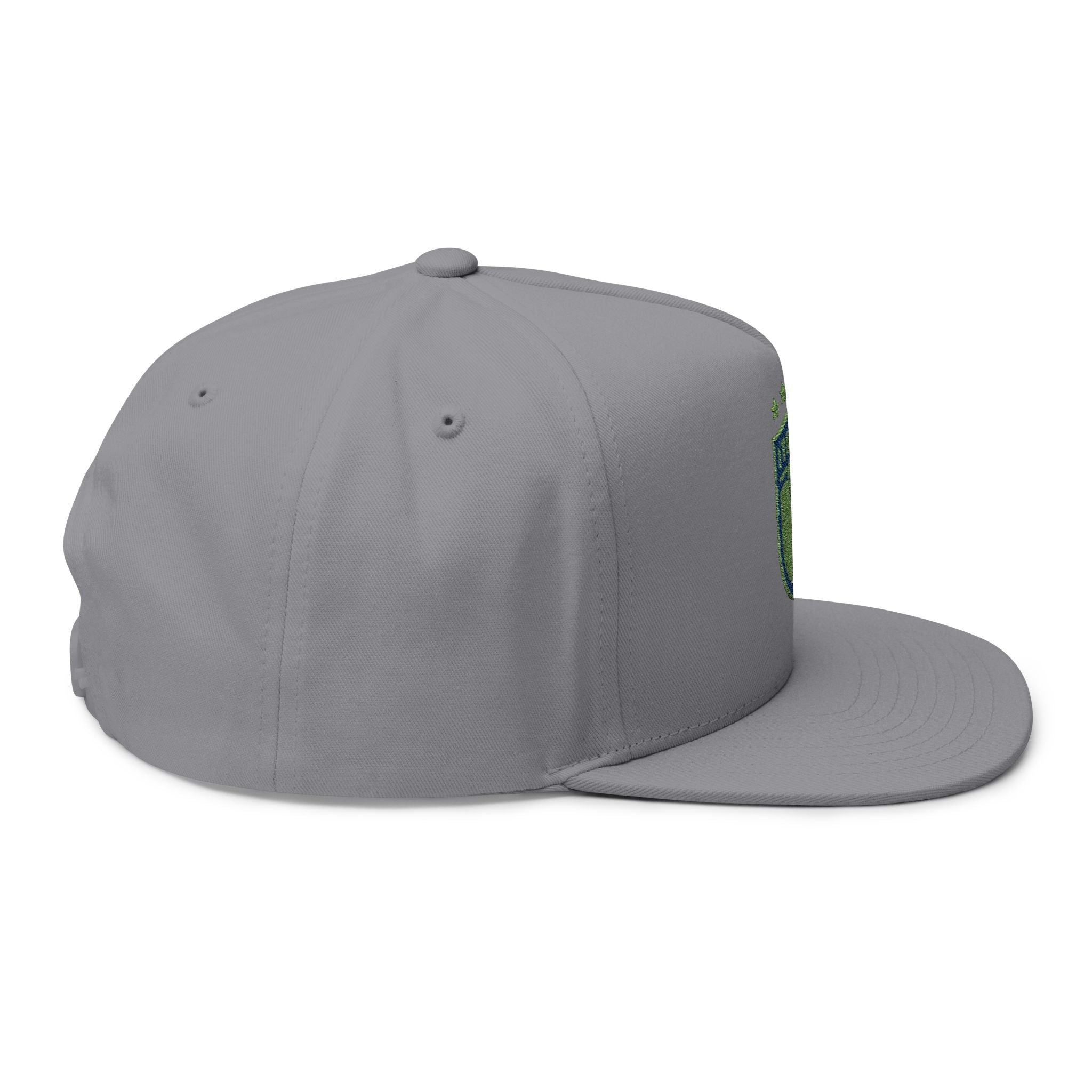Italy Crest Embroidered Flat Bill Cap - Etna Gift
