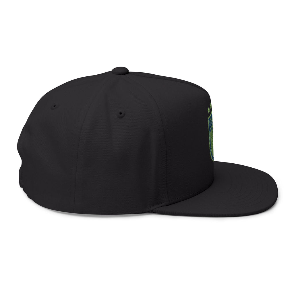 Italy Crest Embroidered Flat Bill Cap - Etna Gift