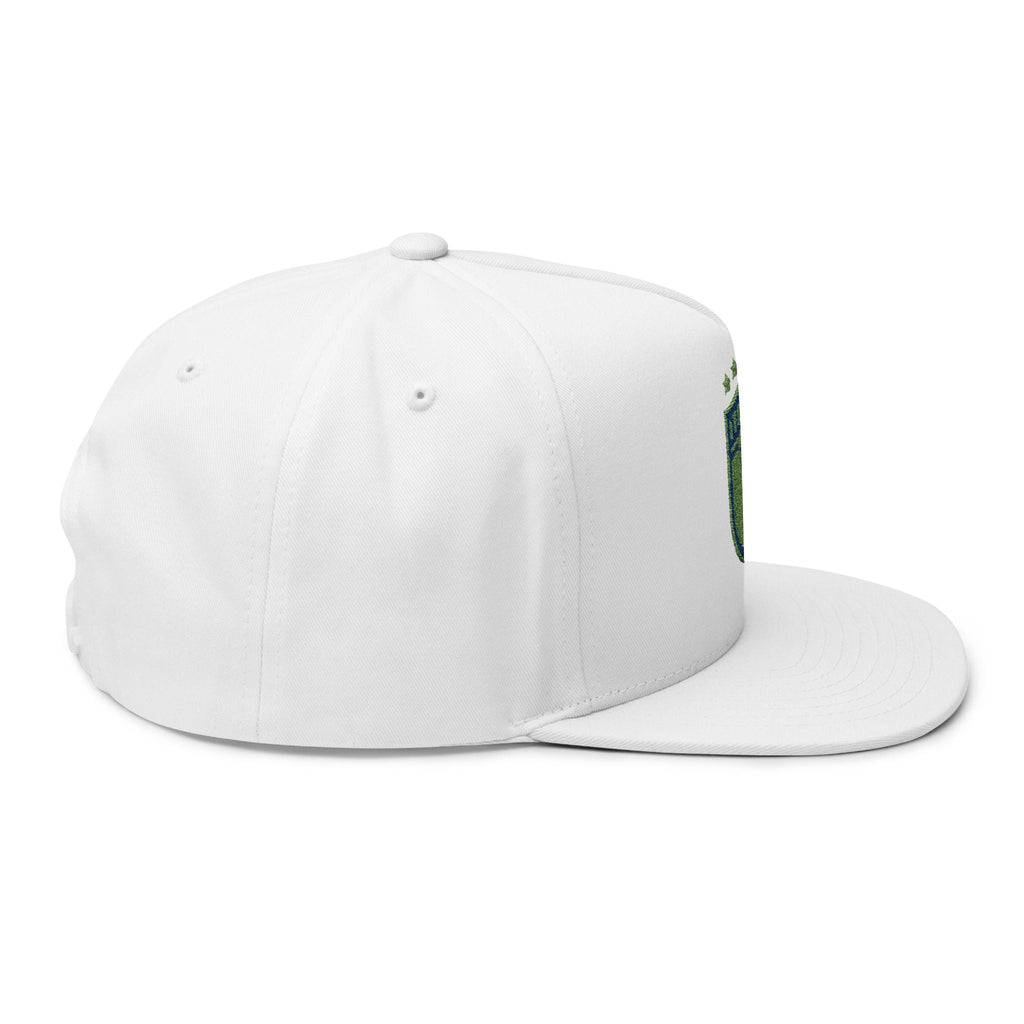 Italy Crest Embroidered Flat Bill Cap - Etna Gift