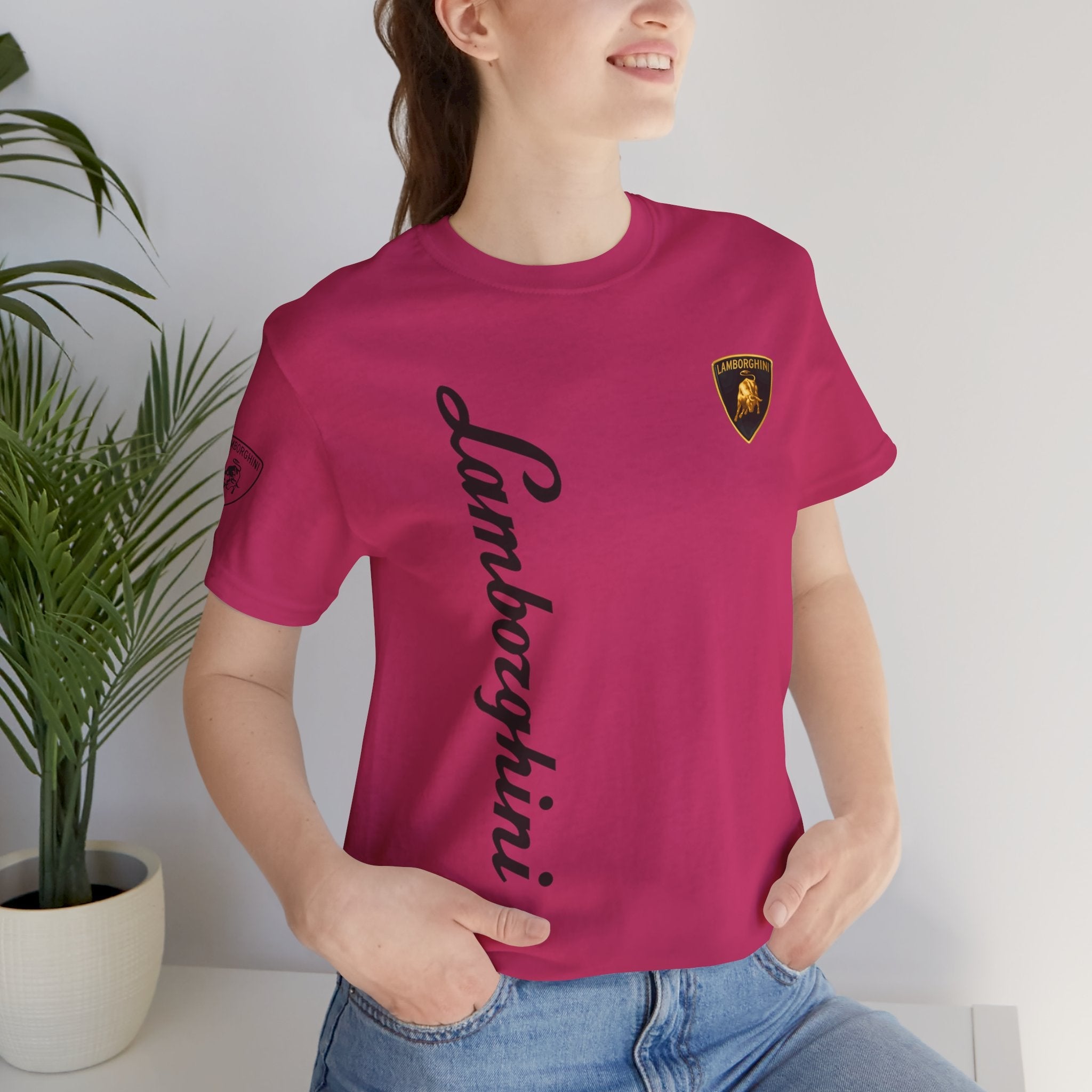 Lamborghini Script Logo Tee — Luxury Auto Logo T-Shirt - Etna Gift