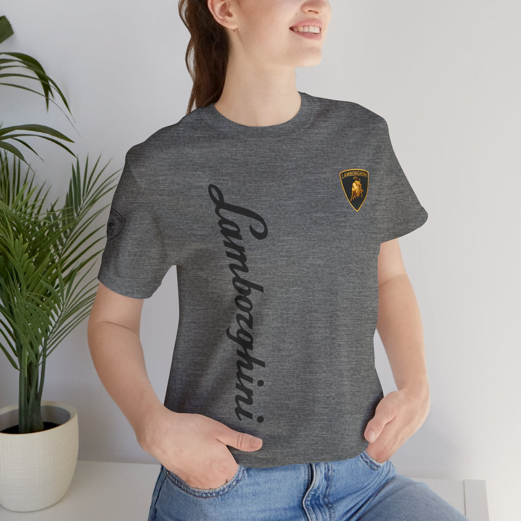 Lamborghini Script Logo Tee — Luxury Auto Logo T-Shirt - Etna Gift