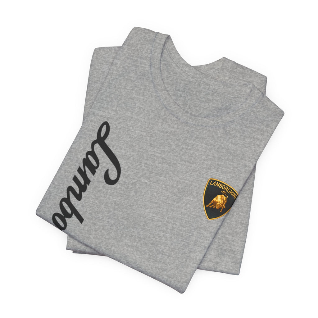 Lamborghini Script Logo Tee — Luxury Auto Logo T-Shirt - Etna Gift