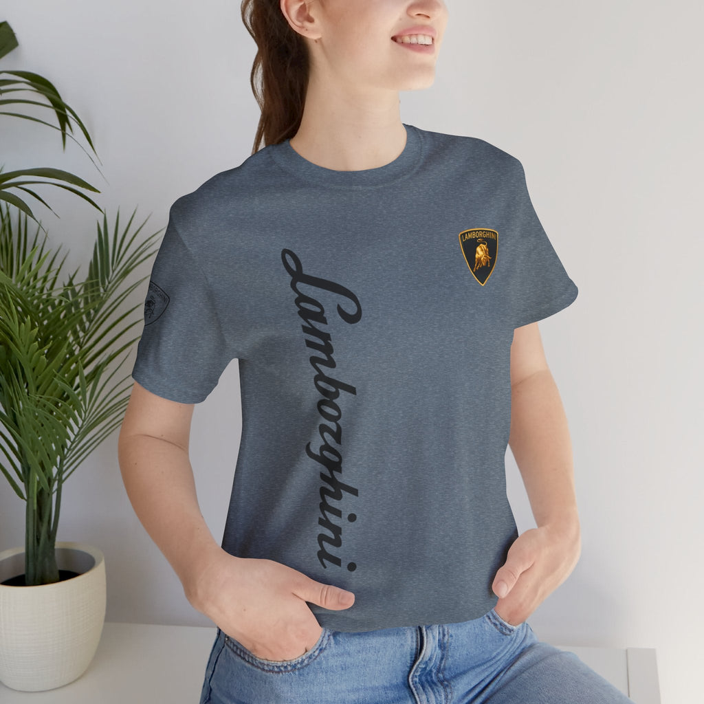 Lamborghini Script Logo Tee — Luxury Auto Logo T-Shirt - Etna Gift