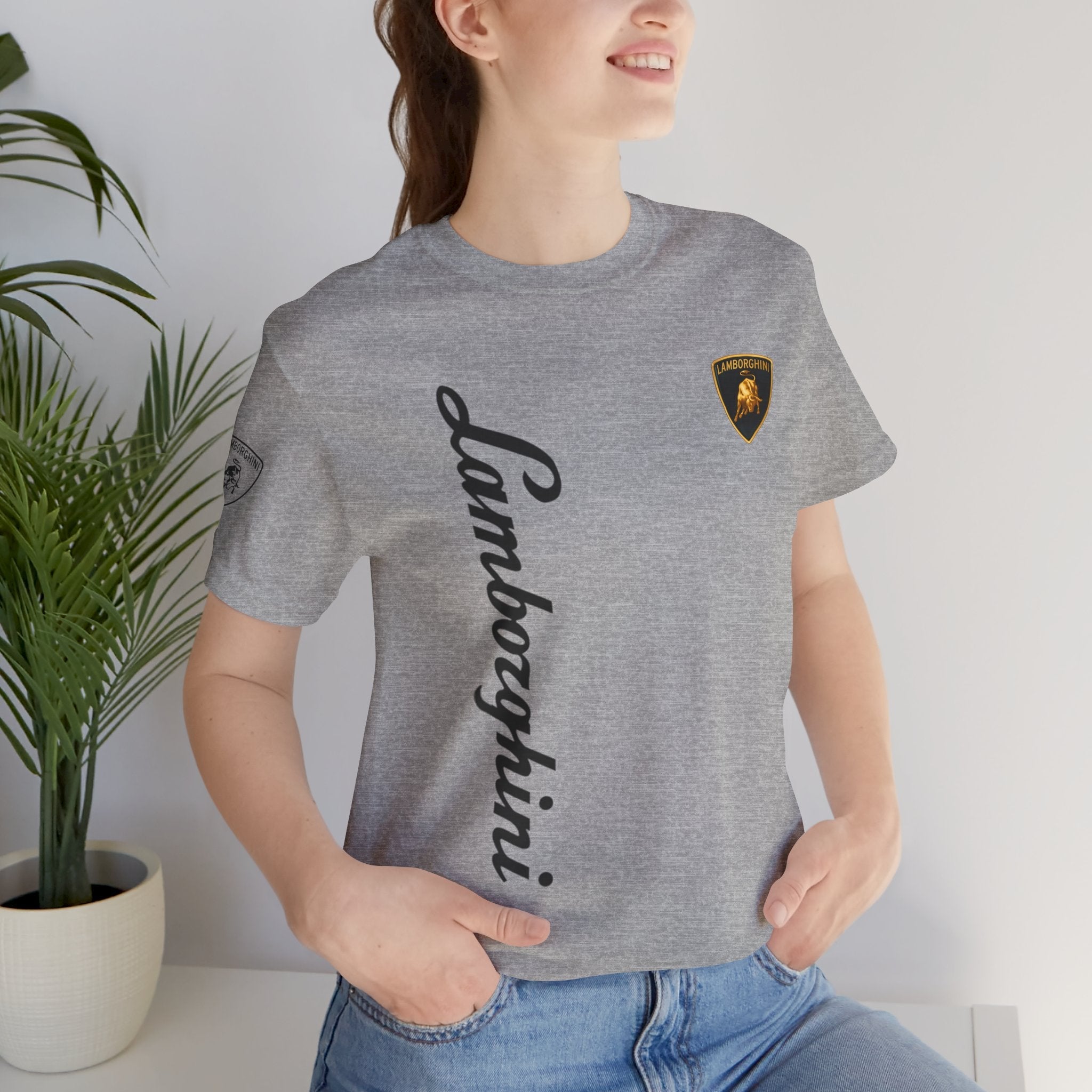 Lamborghini Script Logo Tee — Luxury Auto Logo T-Shirt - Etna Gift