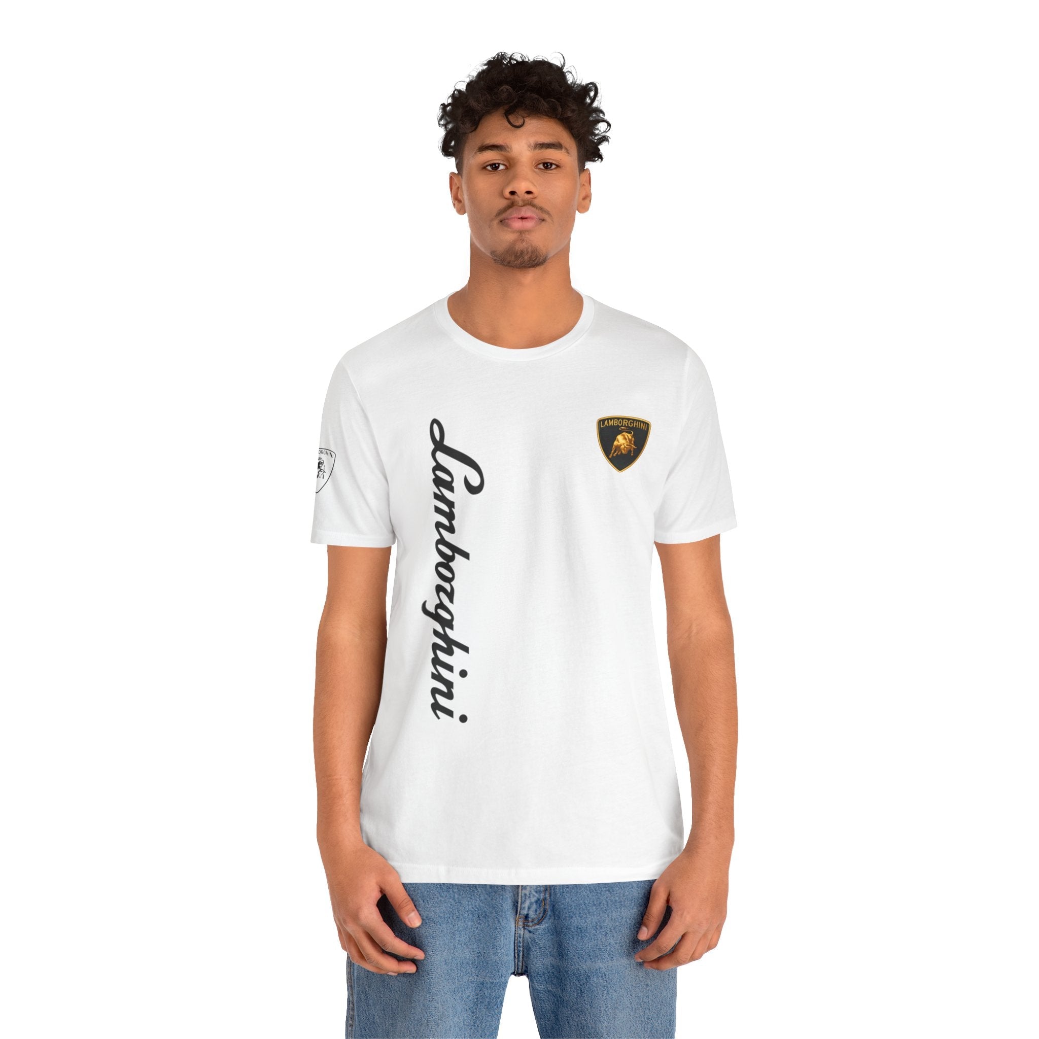 Lamborghini Script Logo Tee — Luxury Auto Logo T-Shirt - Etna Gift
