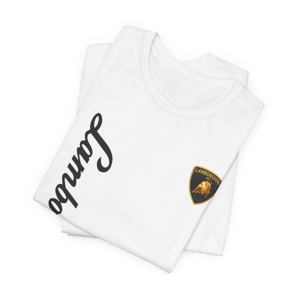 Lamborghini Script Logo Tee — Luxury Auto Logo T-Shirt - Etna Gift