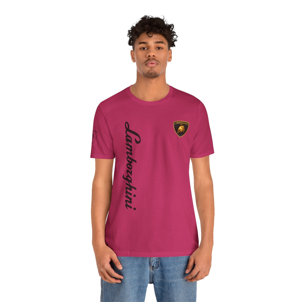 Lamborghini Script Logo Tee — Luxury Auto Logo T-Shirt - Etna Gift
