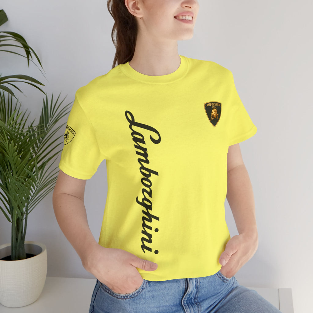 Lamborghini Script Logo Tee — Luxury Auto Logo T-Shirt - Etna Gift