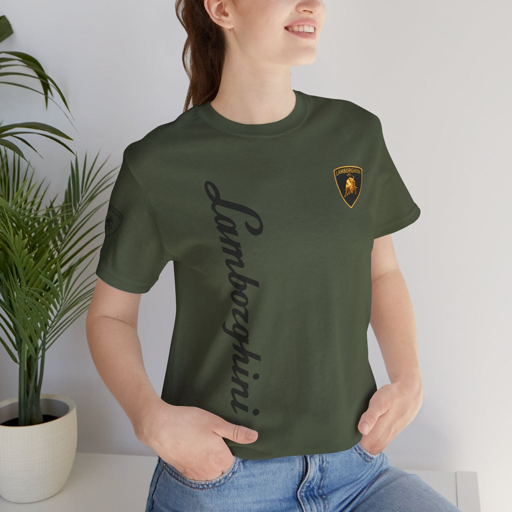 Lamborghini Script Logo Tee — Luxury Auto Logo T-Shirt - Etna Gift