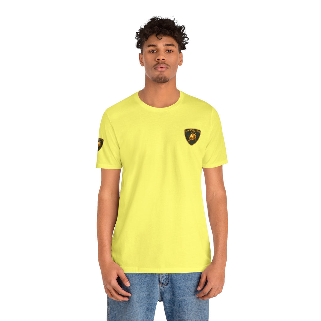 Lamborghini Shield Logo Tee — White Short Sleeve Car Enthusiast T-Shirt - Etna Gift