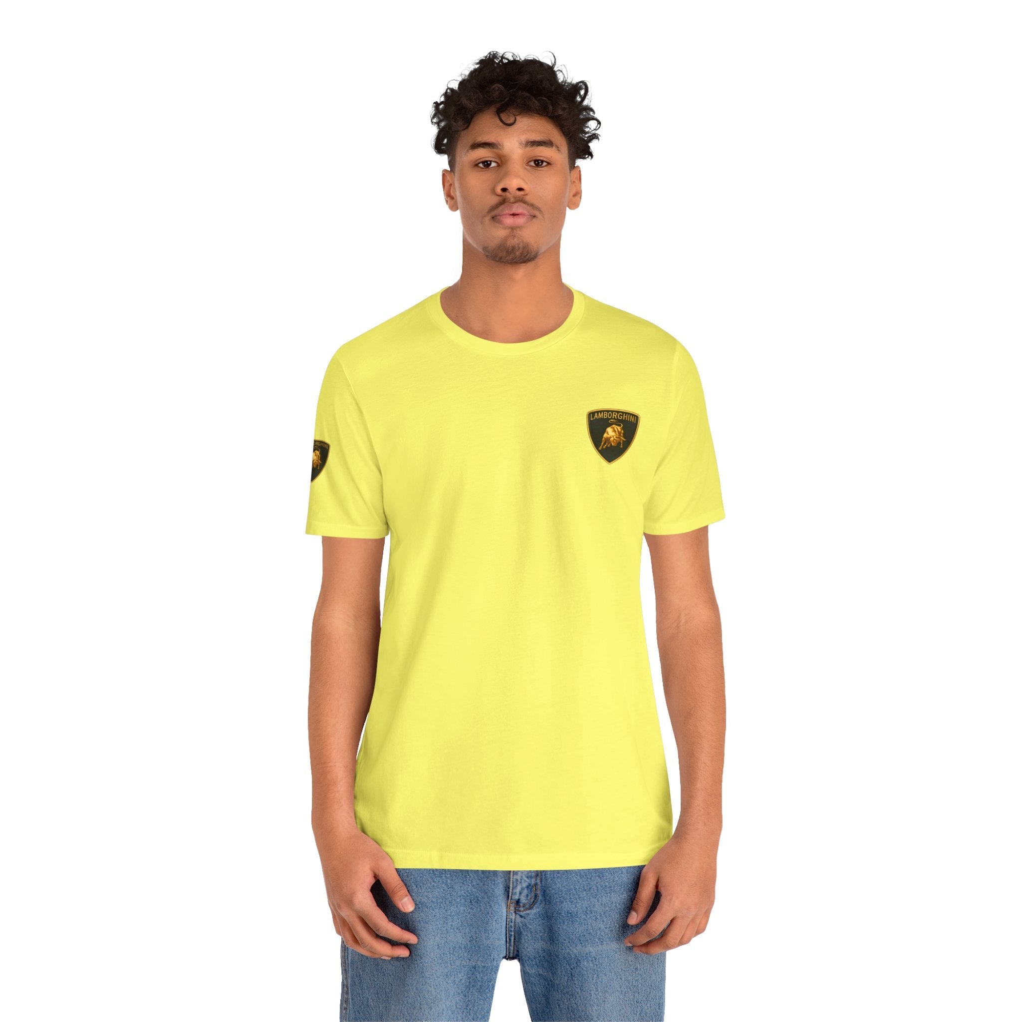 Lamborghini Shield Logo Tee — White Short Sleeve Car Enthusiast T-Shirt - Etna Gift