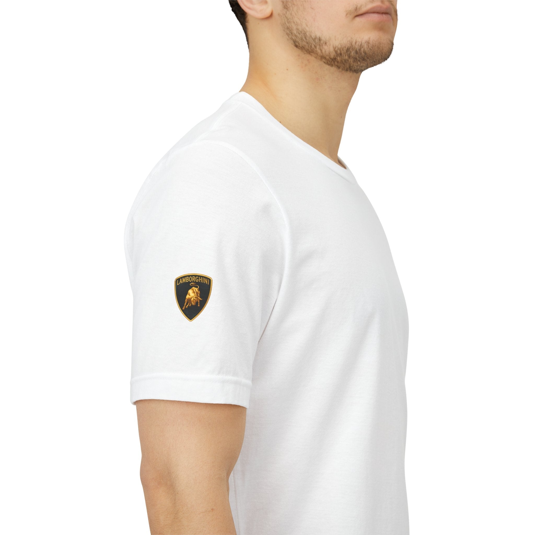 Lamborghini Shield Logo Tee — White Short Sleeve Car Enthusiast T-Shirt - Etna Gift