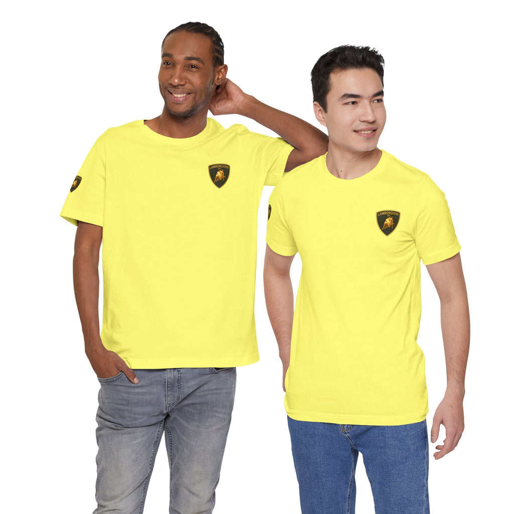 Lamborghini Shield Logo Tee — White Short Sleeve Car Enthusiast T-Shirt - Etna Gift