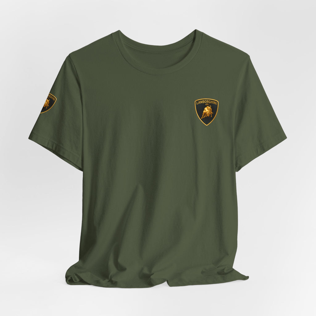 Lamborghini Shield Logo Tee — White Short Sleeve Car Enthusiast T-Shirt - Etna Gift