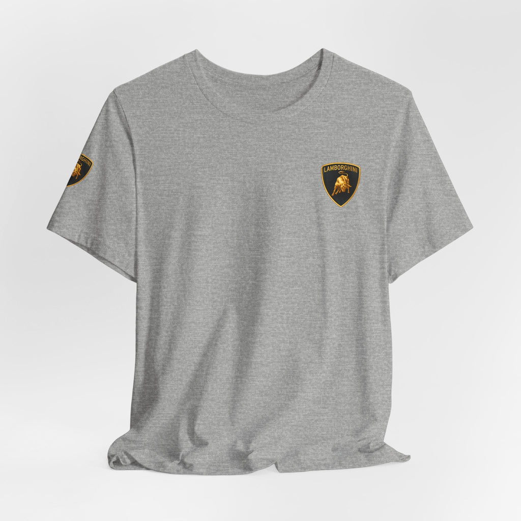 Lamborghini Shield Logo Tee — White Short Sleeve Car Enthusiast T-Shirt - Etna Gift