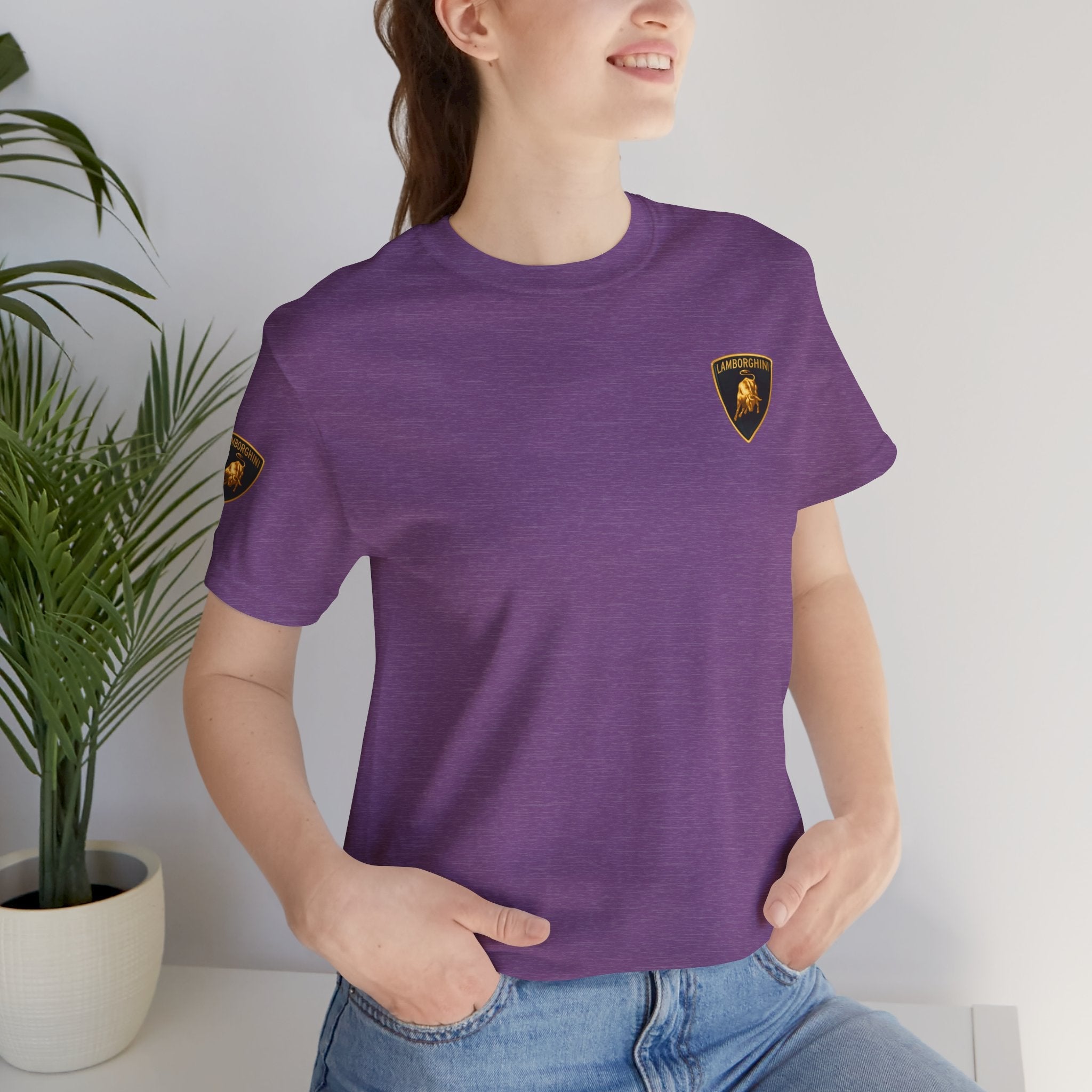 Lamborghini Shield Logo Tee — White Short Sleeve Car Enthusiast T-Shirt - Etna Gift