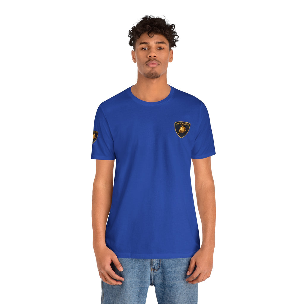 Lamborghini Shield Logo Tee — White Short Sleeve Car Enthusiast T-Shirt - Etna Gift