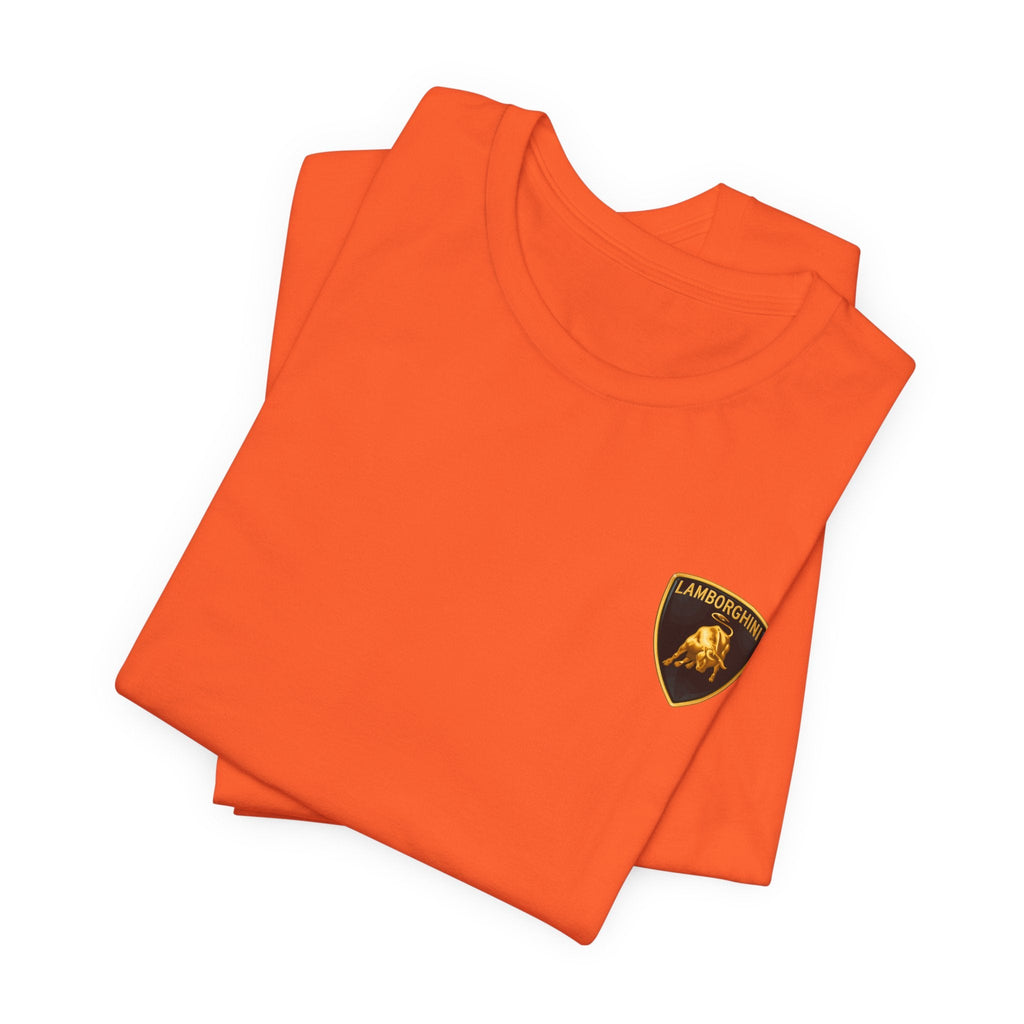 Lamborghini Shield Logo Tee — White Short Sleeve Car Enthusiast T-Shirt - Etna Gift