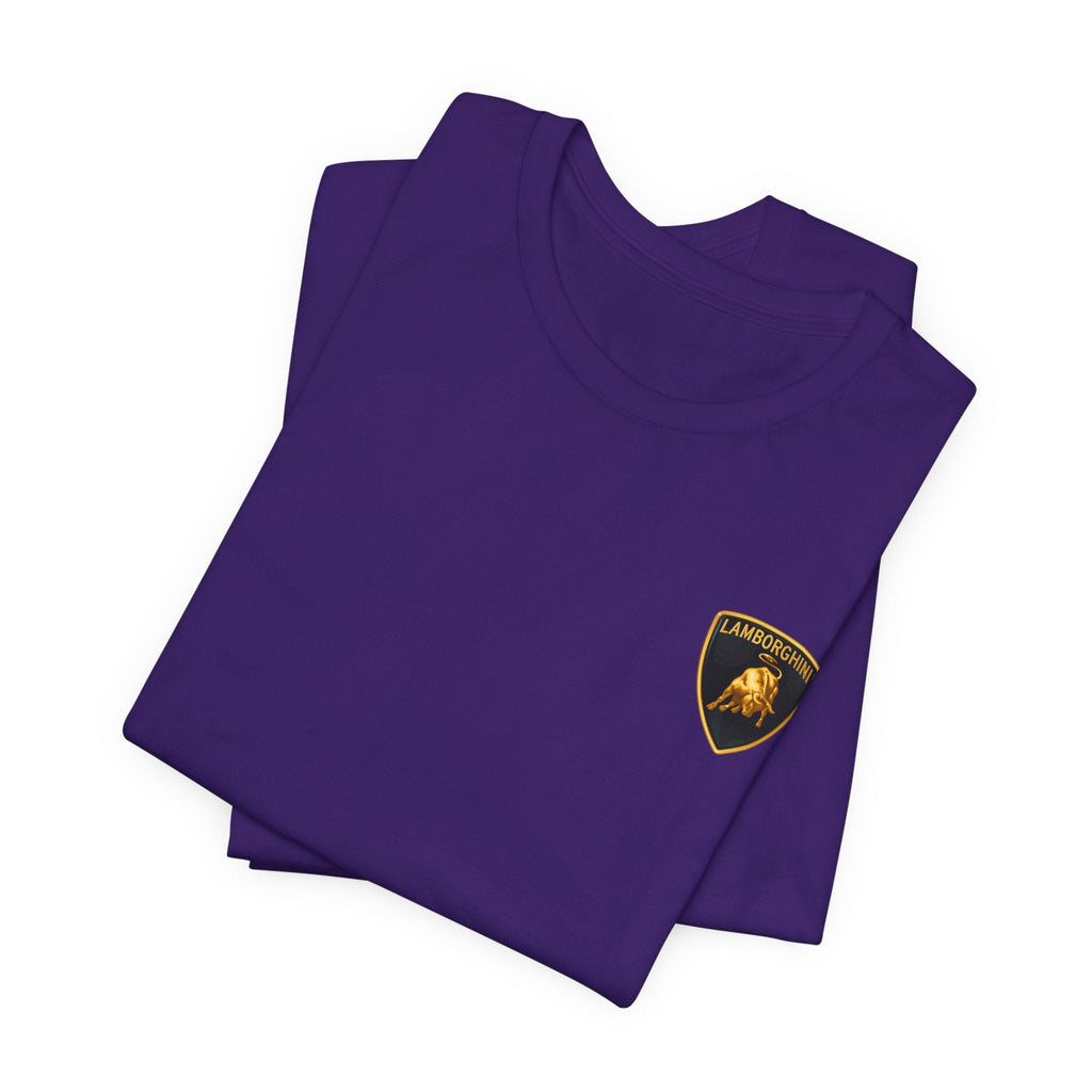 Lamborghini Shield Logo Tee — White Short Sleeve Car Enthusiast T-Shirt - Etna Gift