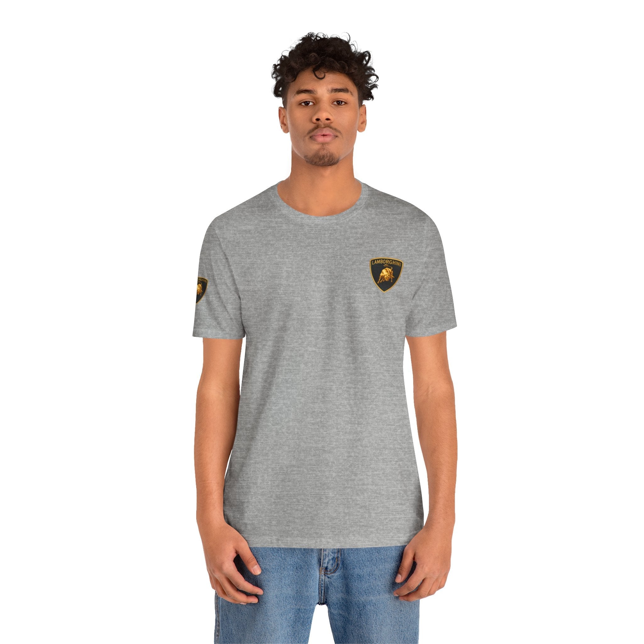 Lamborghini Shield Logo Tee — White Short Sleeve Car Enthusiast T-Shirt - Etna Gift