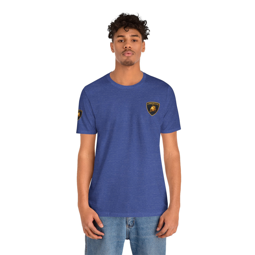 Lamborghini Shield Logo Tee — White Short Sleeve Car Enthusiast T-Shirt - Etna Gift