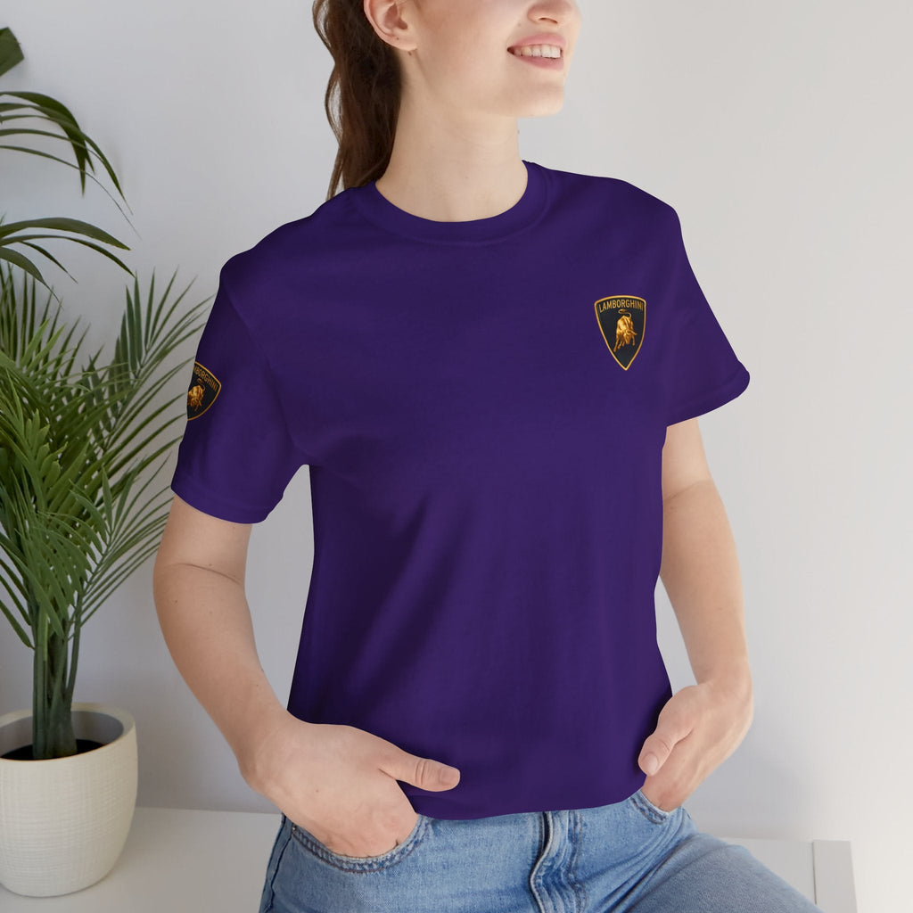 Lamborghini Shield Logo Tee — White Short Sleeve Car Enthusiast T-Shirt - Etna Gift