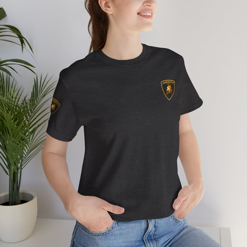 Lamborghini Shield Logo Tee — White Short Sleeve Car Enthusiast T-Shirt - Etna Gift