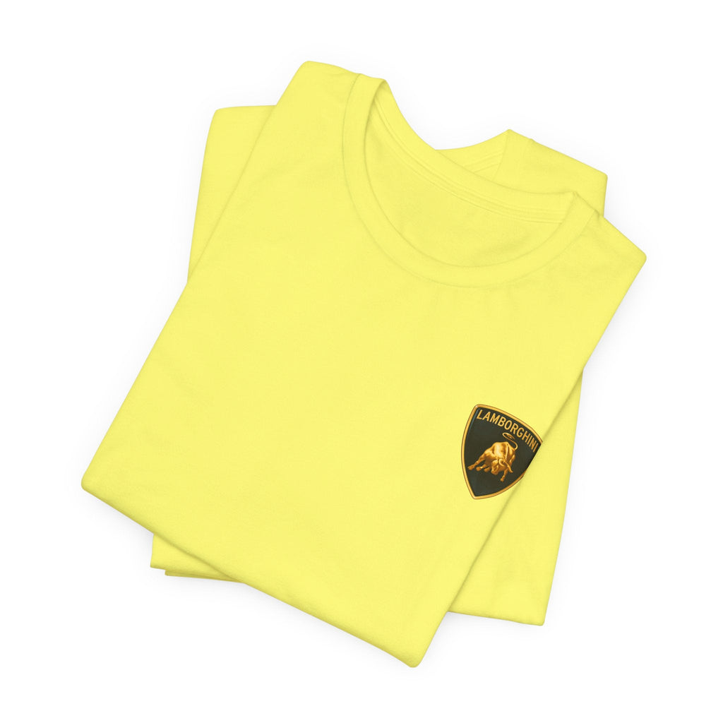 Lamborghini Shield Logo Tee — White Short Sleeve Car Enthusiast T-Shirt - Etna Gift
