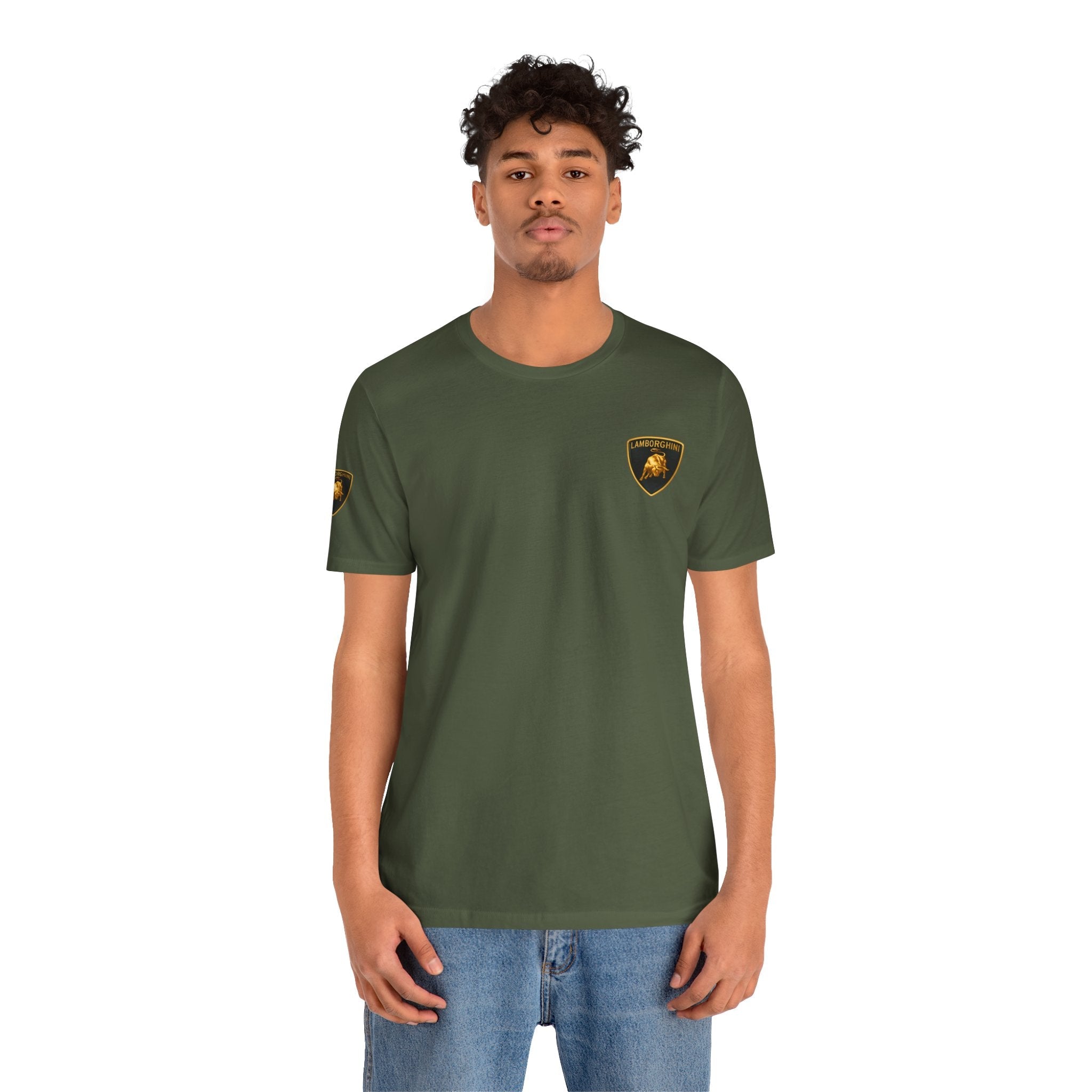 Lamborghini Shield Logo Tee — White Short Sleeve Car Enthusiast T-Shirt - Etna Gift