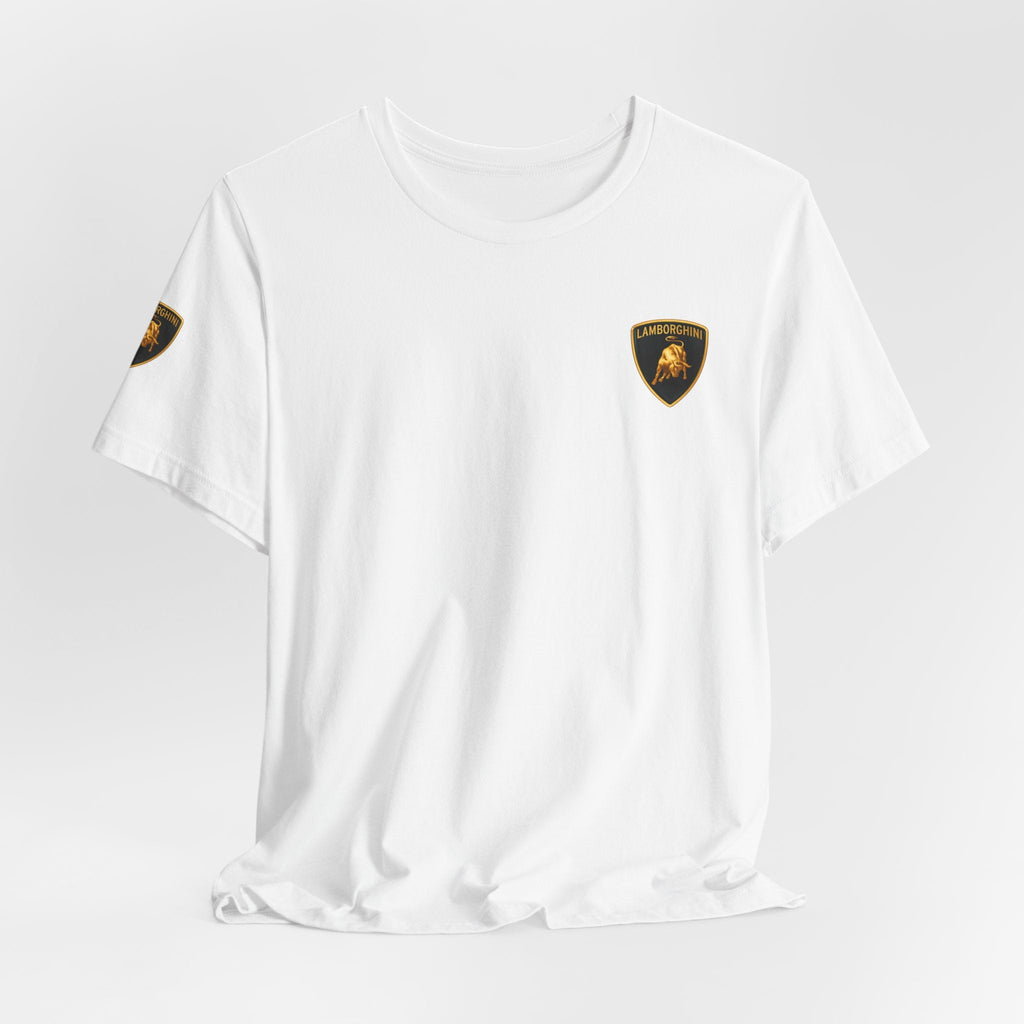 Lamborghini Shield Logo Tee — White Short Sleeve Car Enthusiast T-Shirt - Etna Gift