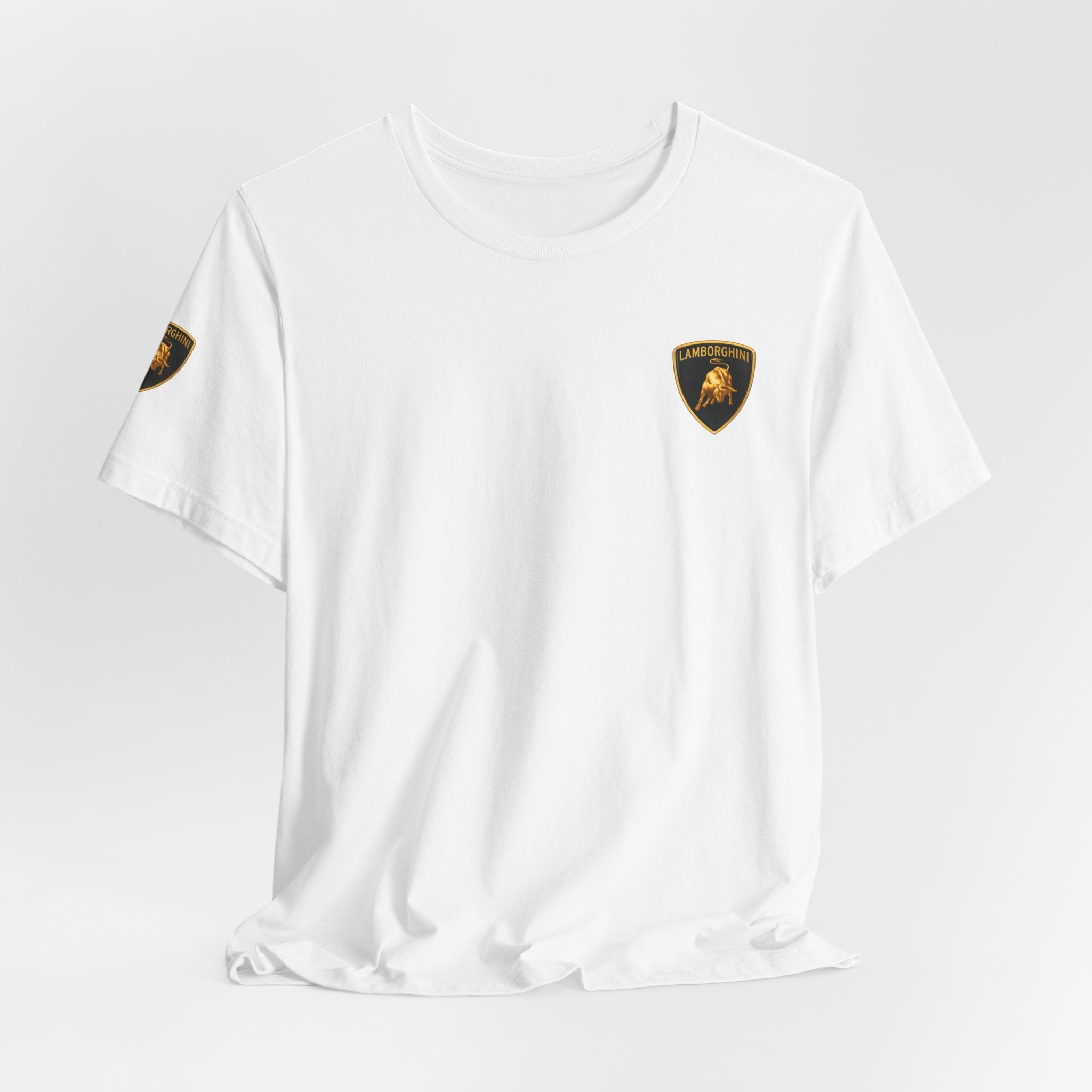 Lamborghini Shield Logo Tee — White Short Sleeve Car Enthusiast T-Shirt - Etna Gift