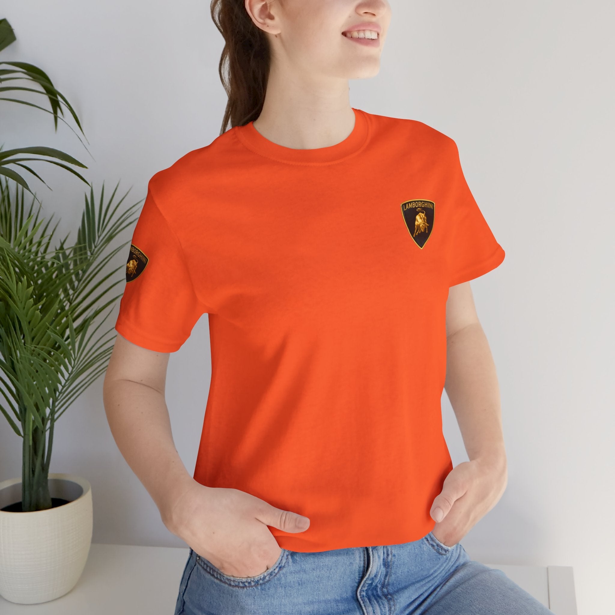 Lamborghini Shield Logo Tee — White Short Sleeve Car Enthusiast T-Shirt - Etna Gift