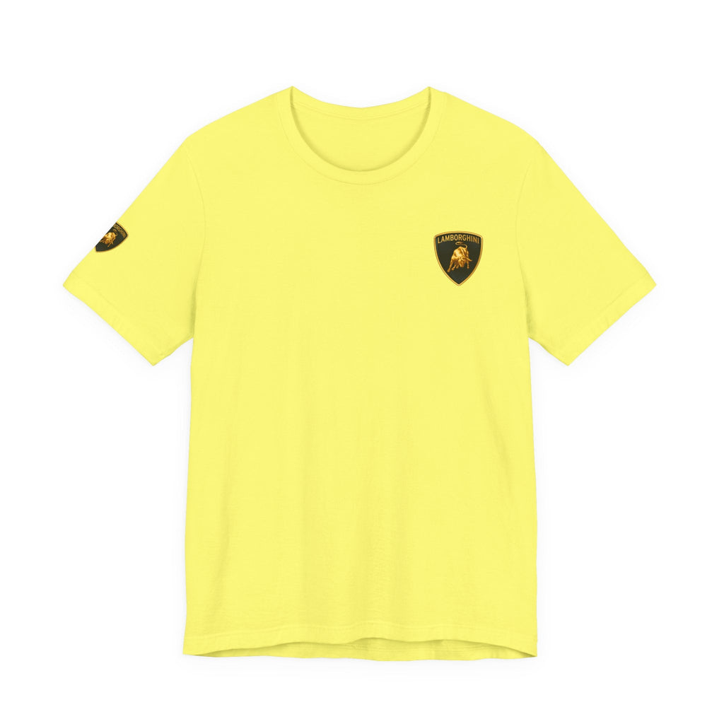 Lamborghini Shield Logo Tee — White Short Sleeve Car Enthusiast T-Shirt - Etna Gift