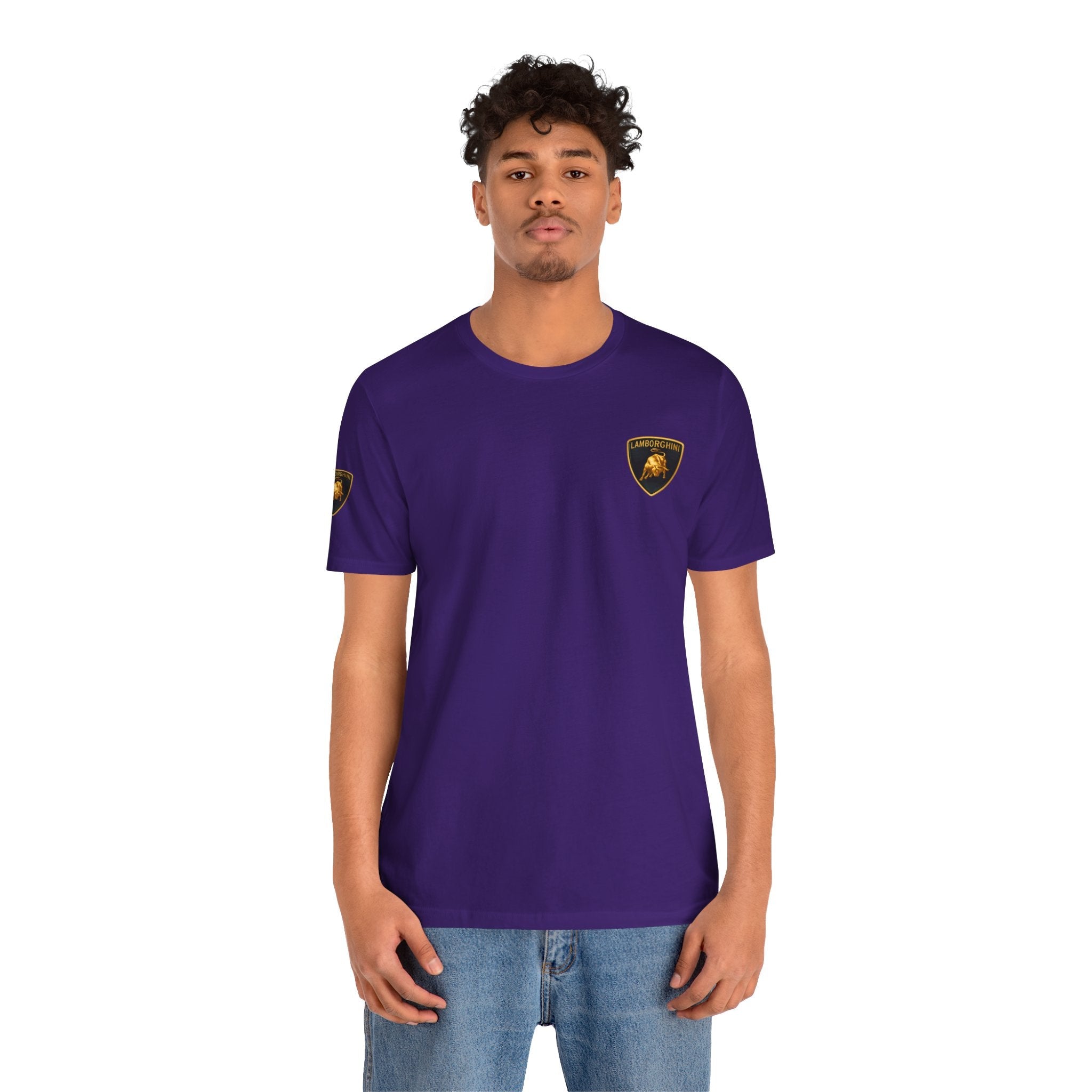 Lamborghini Shield Logo Tee — White Short Sleeve Car Enthusiast T-Shirt - Etna Gift