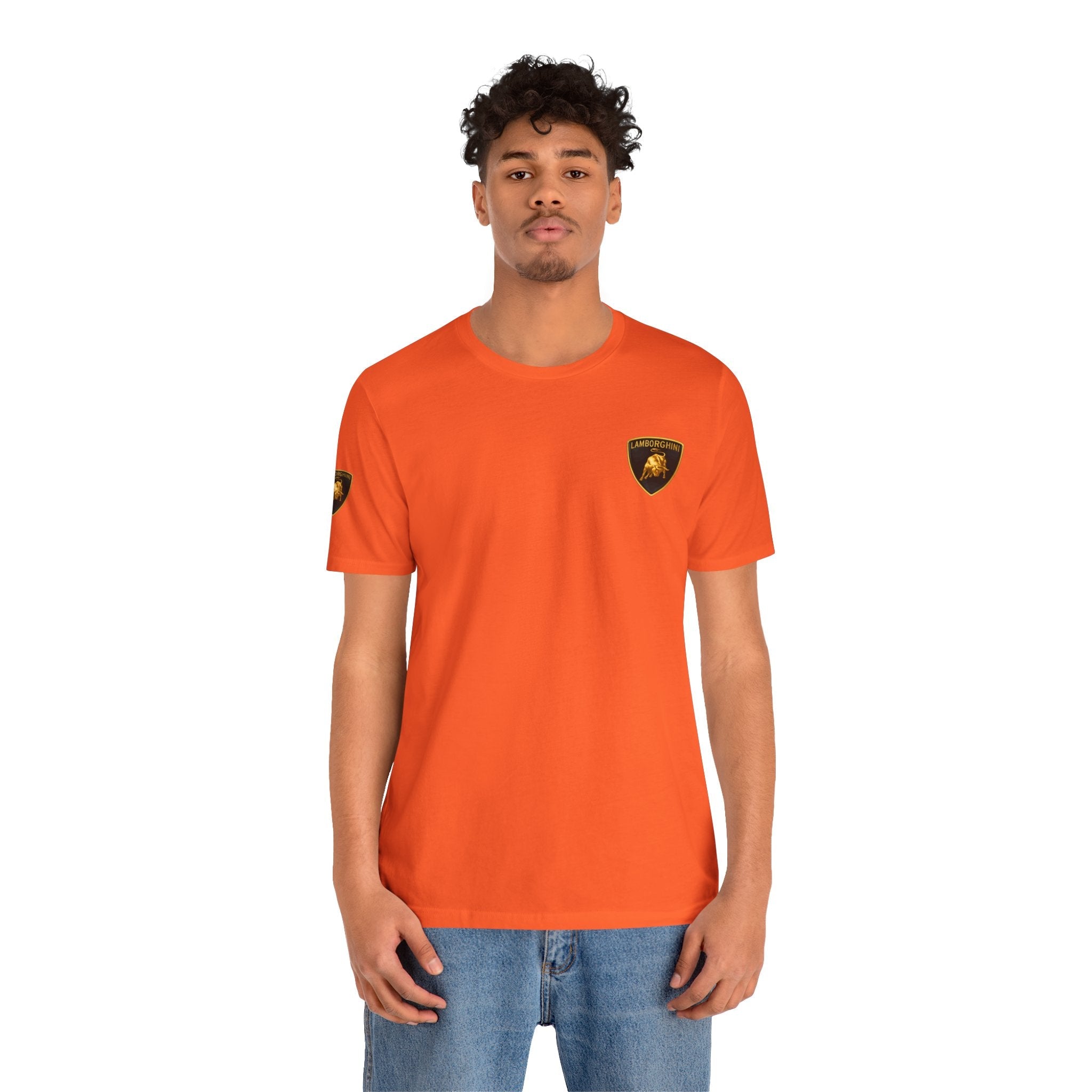 Lamborghini Shield Logo Tee — White Short Sleeve Car Enthusiast T-Shirt - Etna Gift